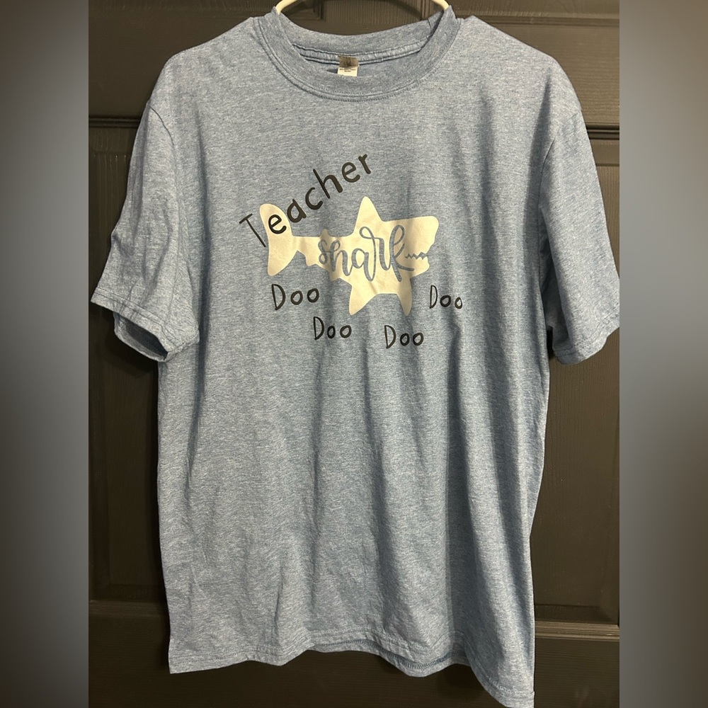 Blue Teacher Shark Graphic T-Shirt